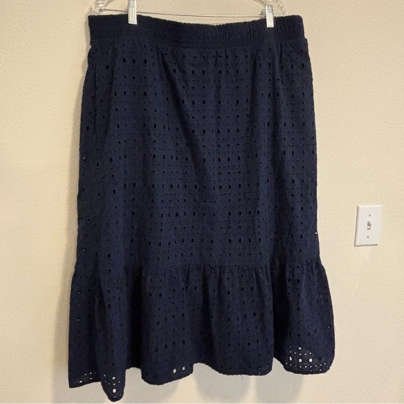Time and Tru Cotton Eyelet MIDI Skirt XXL - Picture 5 of 8